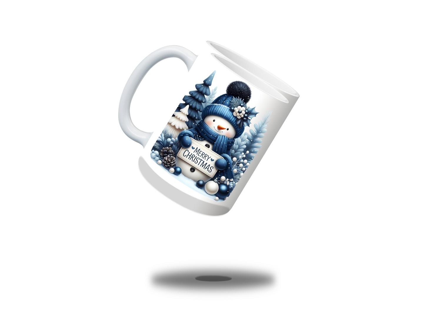 Blue Snowman Holiday Coffee Mug