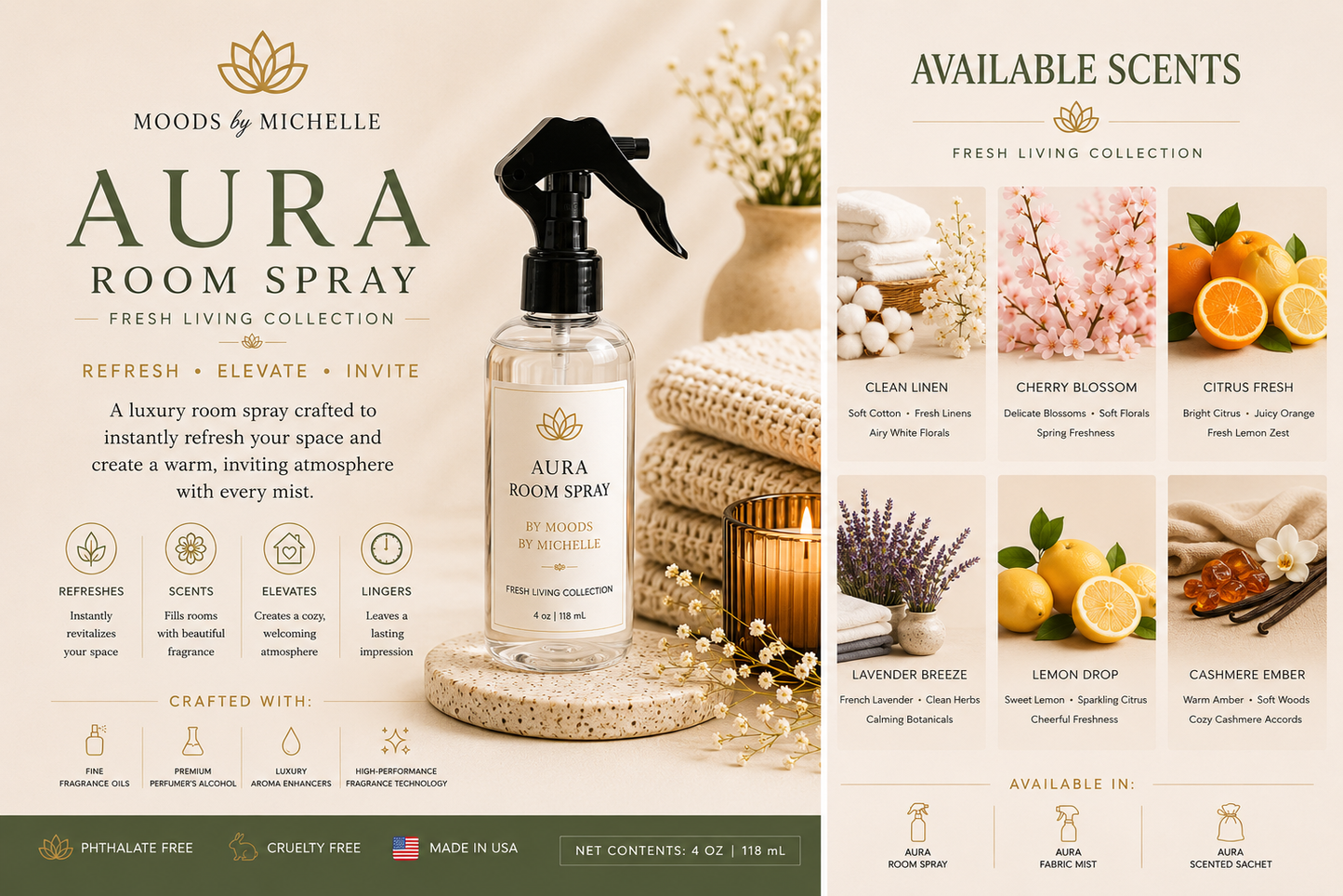 Aura Room Spray | Fresh Living Collection